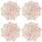 Wrapables Vinyl Metallic Colored Placemats for Weddings, Parties, Special Events (Set of 4), Rose Gold Blossom